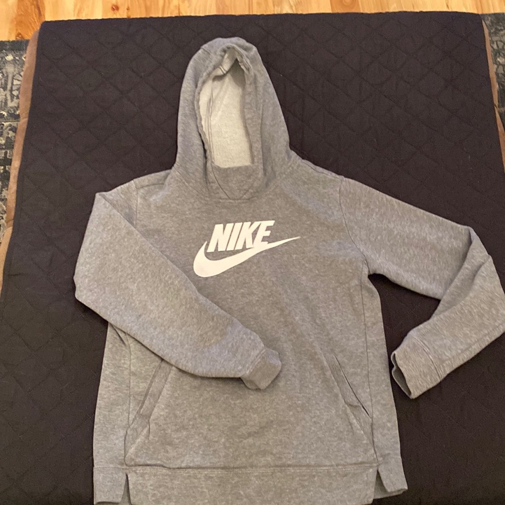 Heather Gray Nike Girls Hoodie